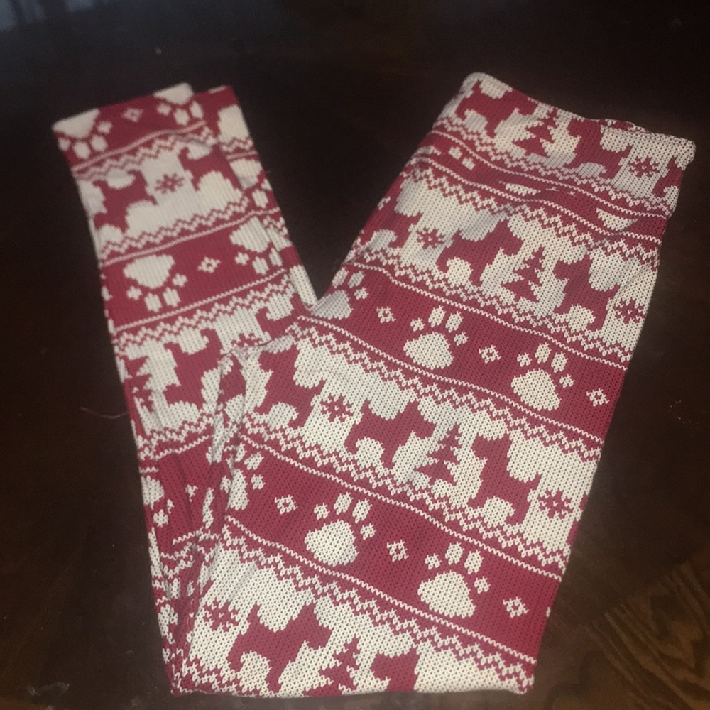 2018 Lularoe HTF Red Scottie Dog leggings T/C